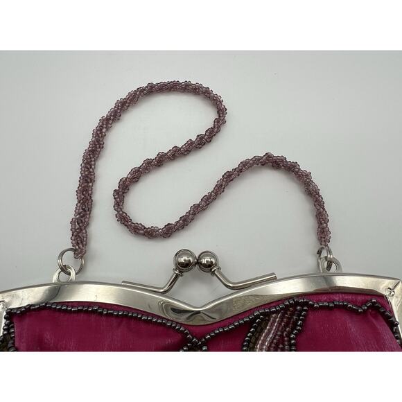 Inge Christopher Beaded Art Deco 1920s Style Vintage Evening Purse Handbag Pink - Picture 4 of 11